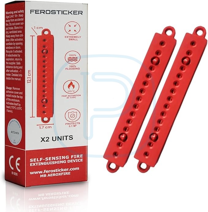 Barrette adhésive anti-incendie électrique Ferosticker F02 - pack de 2 barrettes